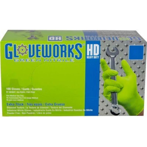 Ammex Nitrile Disposable Gloves, 8 mil Palm Thickness, Nitrile, Powder-Free, L GWGN46100